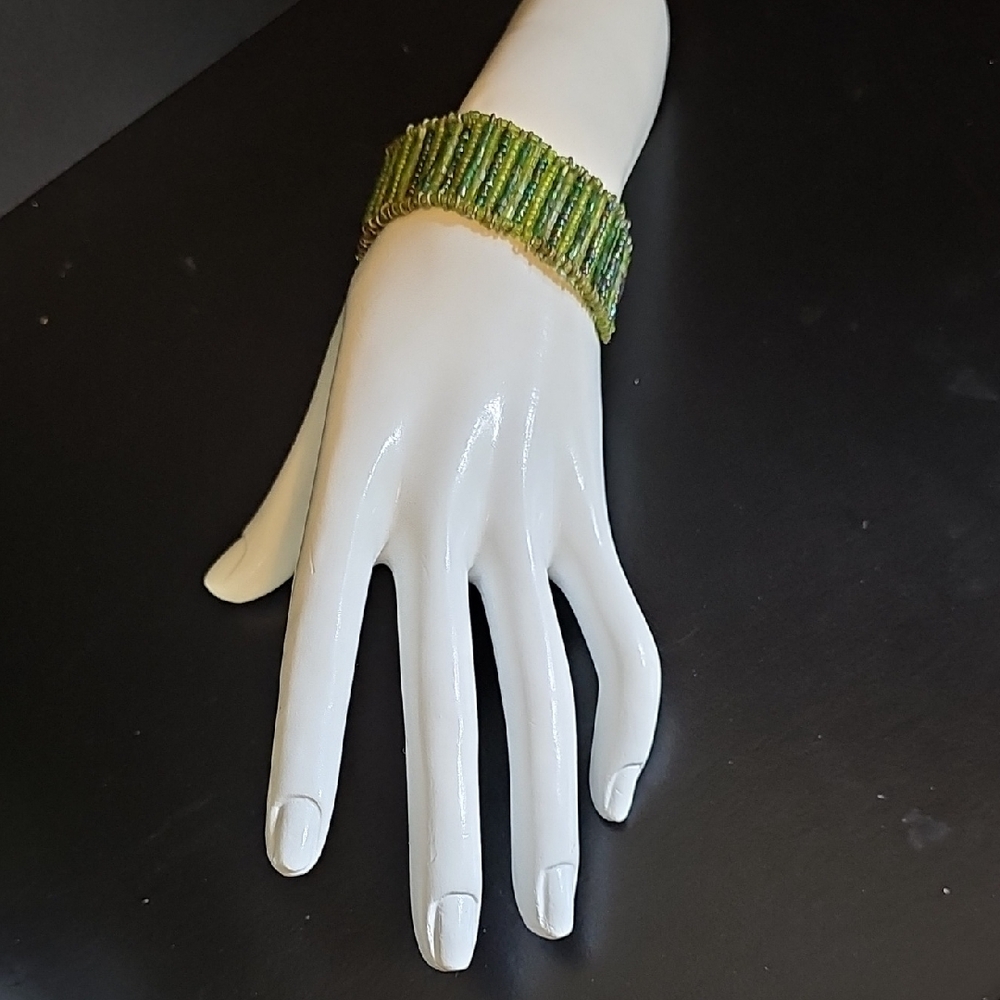 Anthropologie Green Beaded Bracelet